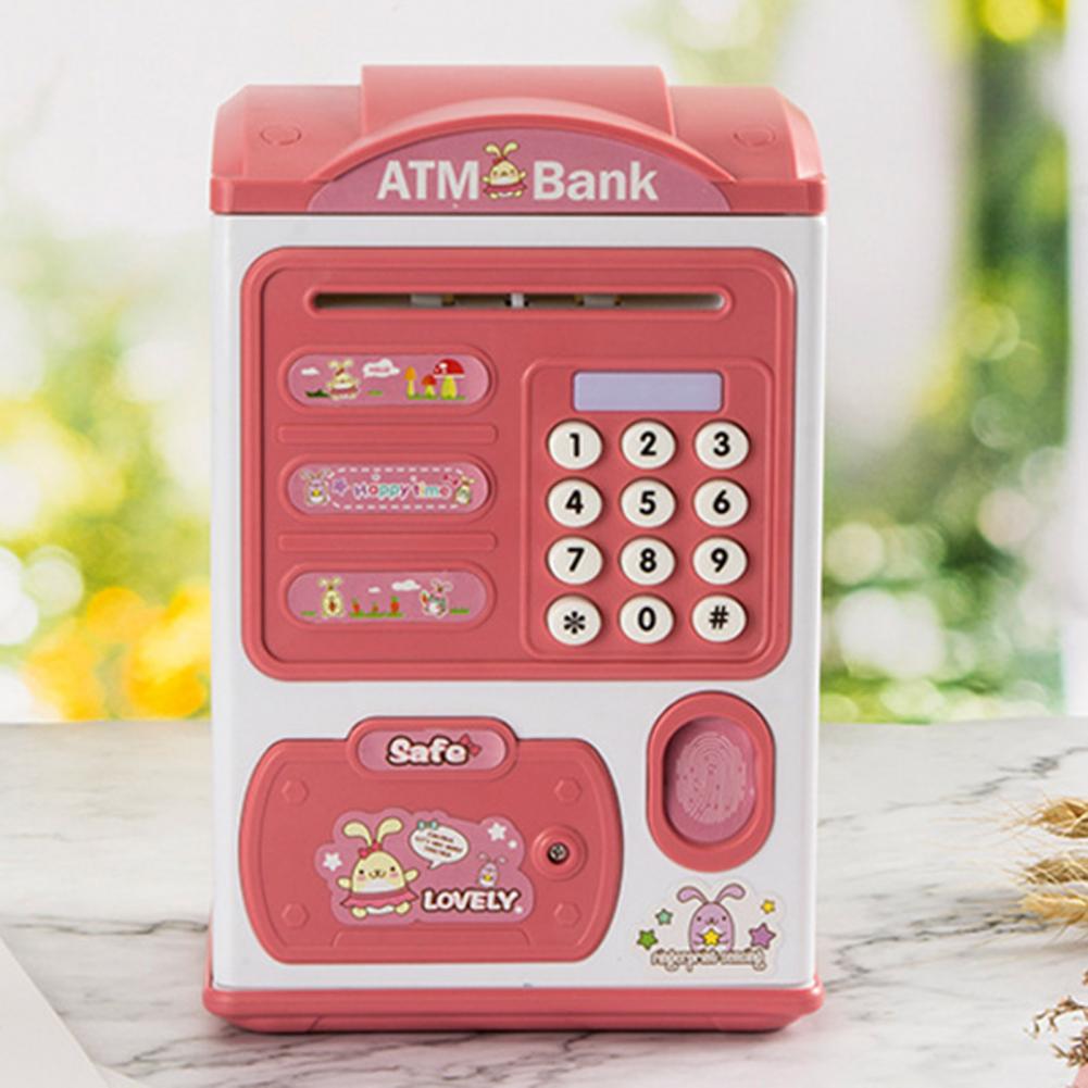 Simulation Password Fingerprint Automatic Roll-up Electronic Piggy Bank Children Education Toys For Birthday