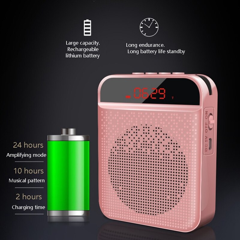 Mini Luidspreker Draadloze Voice Versterker Leraar Microfoon Luidspreker Luidspreker Ondersteuning Tf Card Fm Radio