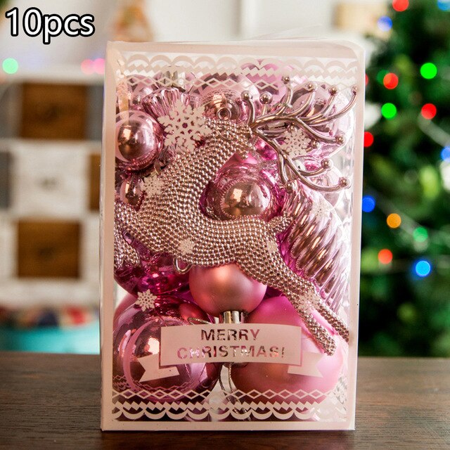 30 st/låda julgranskulor pvc 3-6cm flerfärgade dekorationsbollar hänga väggbord heminredning juldisplay landskapsdekorationer: Rosa