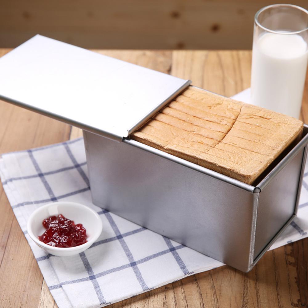 Anti-aanbak Rechthoekige Aluminium Plaat Brood Brood Cake Pan Tin Met Cover Toast Mallen Diy Kleine Cake Pan Toast Moule Pijn de Mie