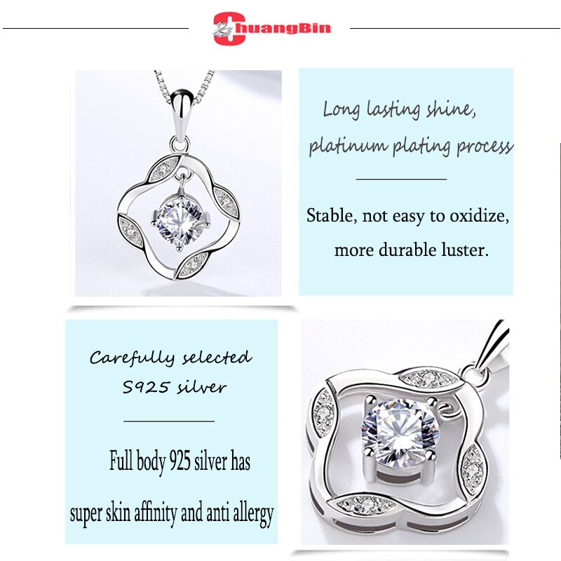 Genuine S925 sterling silver Women's Cute pendants zircon Korean micro-set pendants jewelry