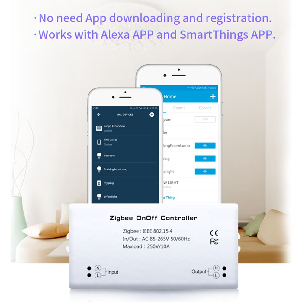 Zigbee On/Off Controller Smart Switch APP Remote Control Intelligent Home Module Light Dimmer Controller for Zigbee Bridge Hub