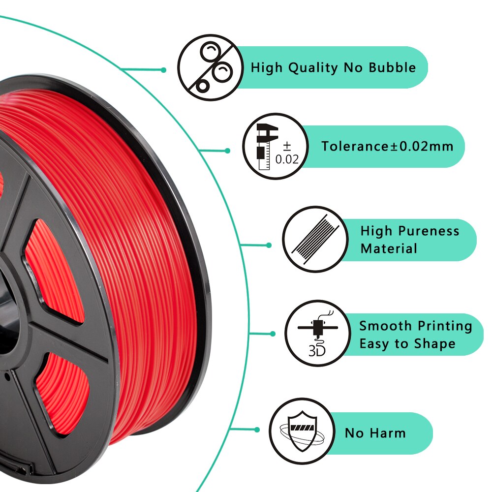 Sunlu 3d filament abs filament 1.75mm fabrikant multi-kleuren 1kg plastic spoelen 3d printerfilament impressora 3d filament