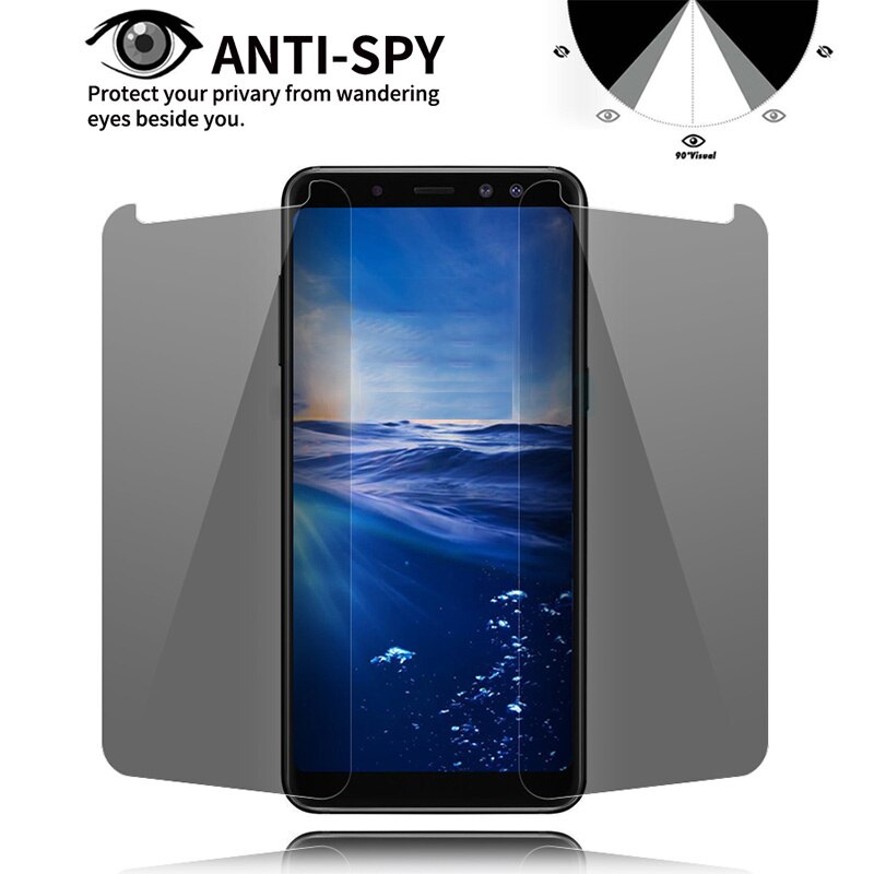 Hoogwaardige anti-spionage schermbeschermer voor samsung galaxy  a70 a50 a40 a30 a20 a10 , privacyglasfolie voor galaxy  s20 fe en galaxy 5g s10 lite.