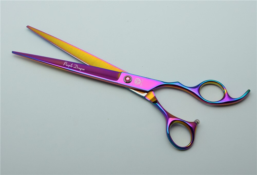 652 #8 ''22.5 Cm Dier Kappers Schaar Paarse Draak Top Grade Japan 440C Honden Katten Huisdieren Snijden scharen Haar Schaar: Purple No Case