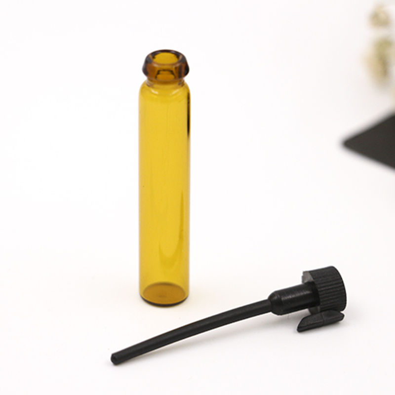 100pcs/lot 1ML 2ML Amber Glass Bottle Perfume Empty Bottles Sample Glass Vials Small Oil Bottle