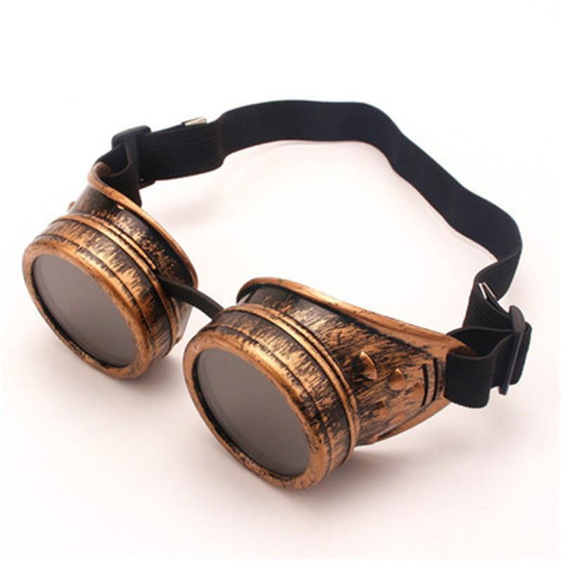 Sunglasses Vintage Style Steampunk Goggles Welding Punk Glasses Cosplay Brand Five Colors Lens: Red
