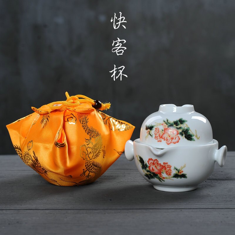 Tesæt kung fu keramik tesæt 1 kande 1 kop tekande gaiwan smuk og nem tekande elkedel