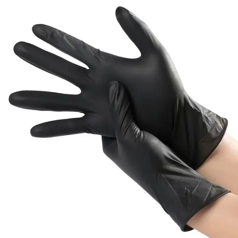 Schwarze Nitril-PVC-Handschuhe, starke Handschuhe, Einwegartikel für Hausarbeit, Geschirrspülen, Auto, Industrie, Gartenarbeit, Haustierpflege, Backen, Kochwerkzeug