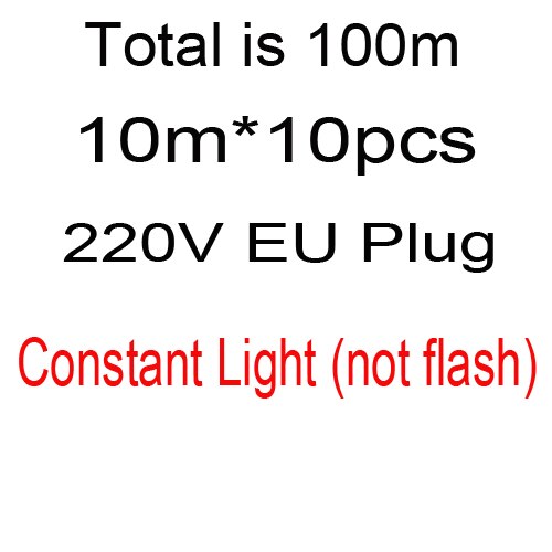 20M 30M 40M 50M 60M 100M Led String Licht Constante Kerstverlichting 220V waterdichte Outdoor Guirlande Decoratie: Roze / 0-5W