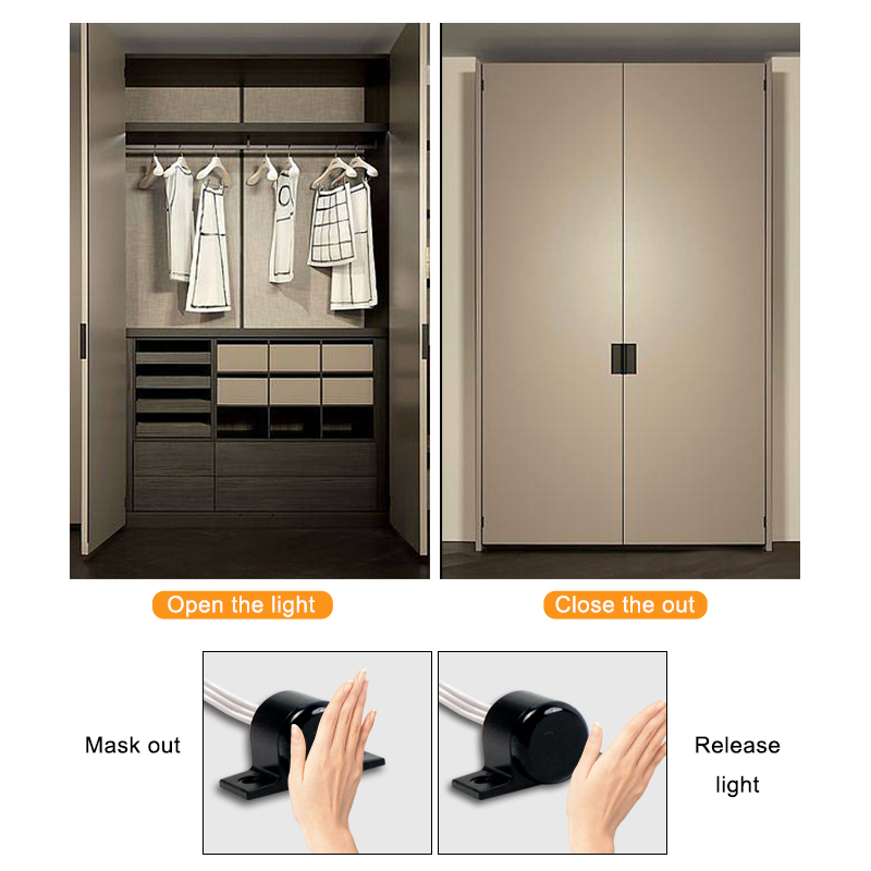 AC220V dual cabinet door sensor switch, door opening trigger, cabinet wardrobe drawer LED light controller with motion function