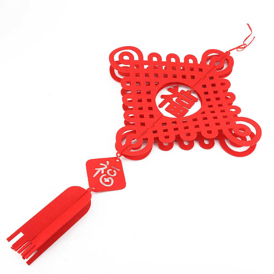 Red Rope Feng Shui Luck Chinese Knot Tassel Year Hanging Lantern Decor