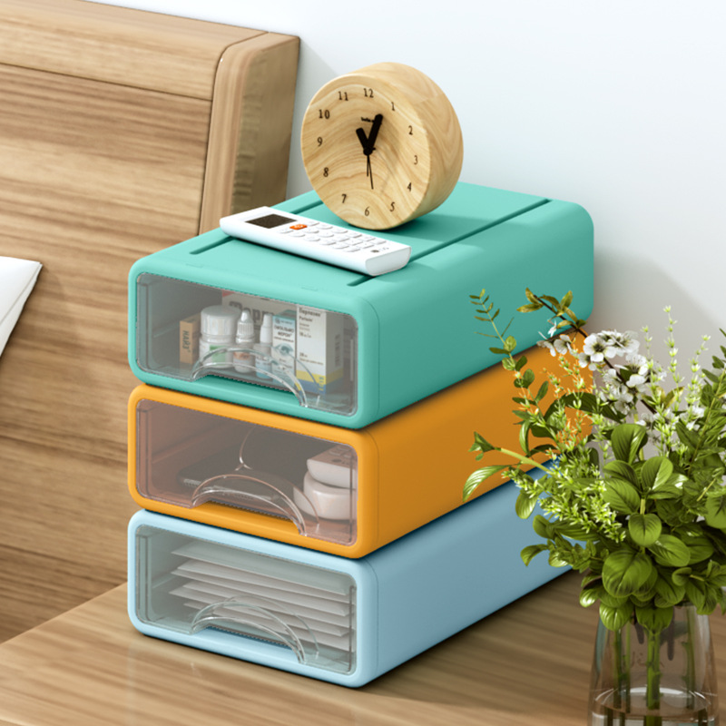 Multi Drawer Desk Organizer Cosmetic Storage Box for Office Dorm Stationery Desktop Organization