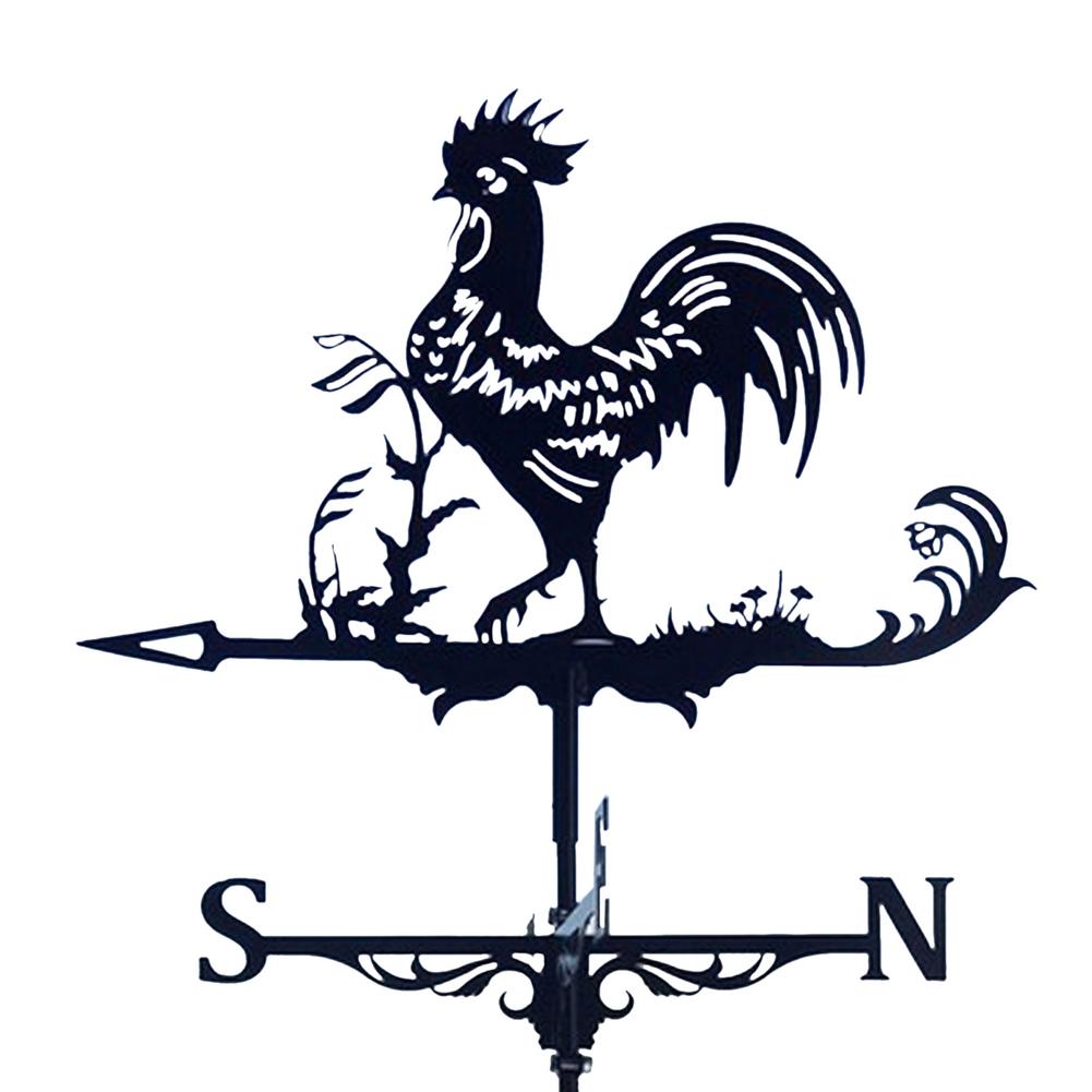 Metalen Windwijzer Cock Versierd Weer Vaan Ijzeren Haan Ornament Voor Dak Shack Aangeeft Wind Richting Yard Decor: 03