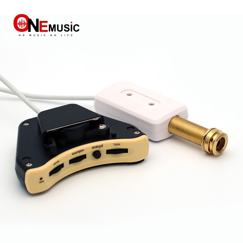 Soundhole gitarr pickup vit pickup med silver piezo med output balans