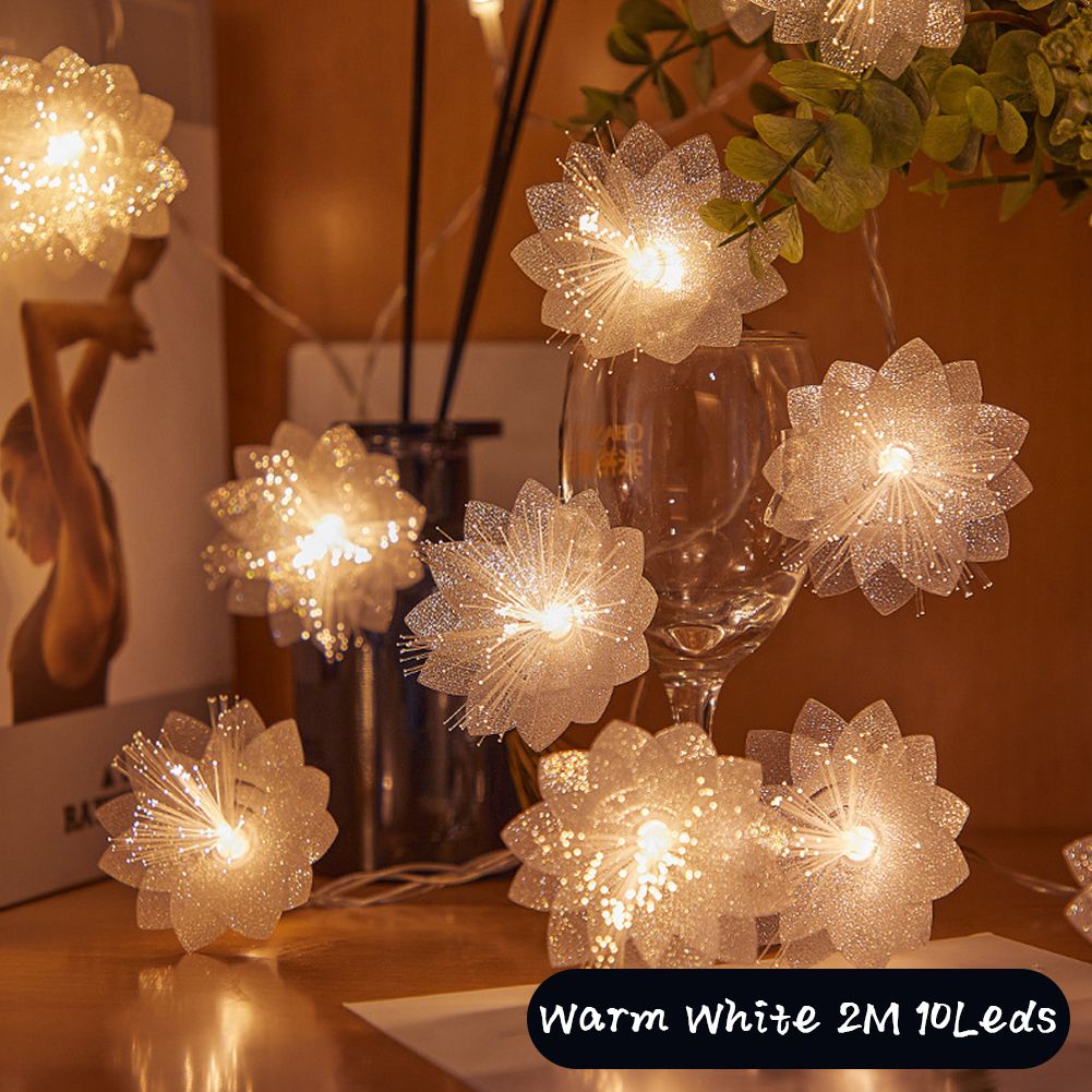 2/3M LED Glasvezel Fairy Light Batterij-aangedreven Garland Kerst Decoratie Party Nieuwjaar Decor Kunstbloemen Festoen: Blauw
