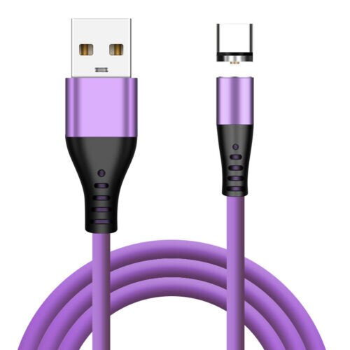 1M 360° Magnetic USB Fast Charger Date Cable Type-C For Samsung Galaxy S8 S9 S10 S11 Plus 10+ Note A90 A80 A40 50 Huawei P30 P20: Purplr (Type C)