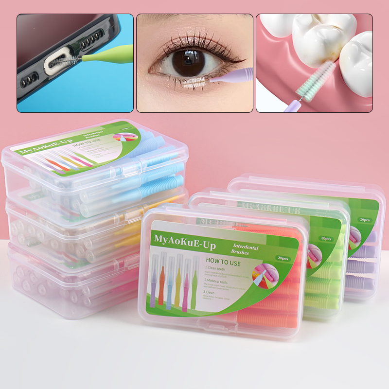 20 piezas Pro herramientas desechables para pestañas, microcepillos flexibles para maquillaje de cejas, artículos esenciales para salón, Kit de belleza higiénico