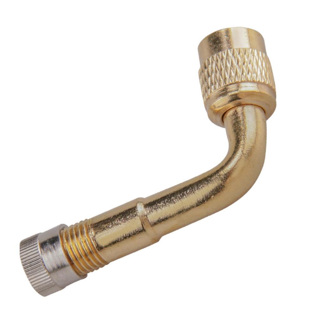45°/90°/135° Brass Air Tyre Valve Schrader Valve Stem With Extension Adapter for Auto Truck Motorcycle Car Accesspries: Golden-90