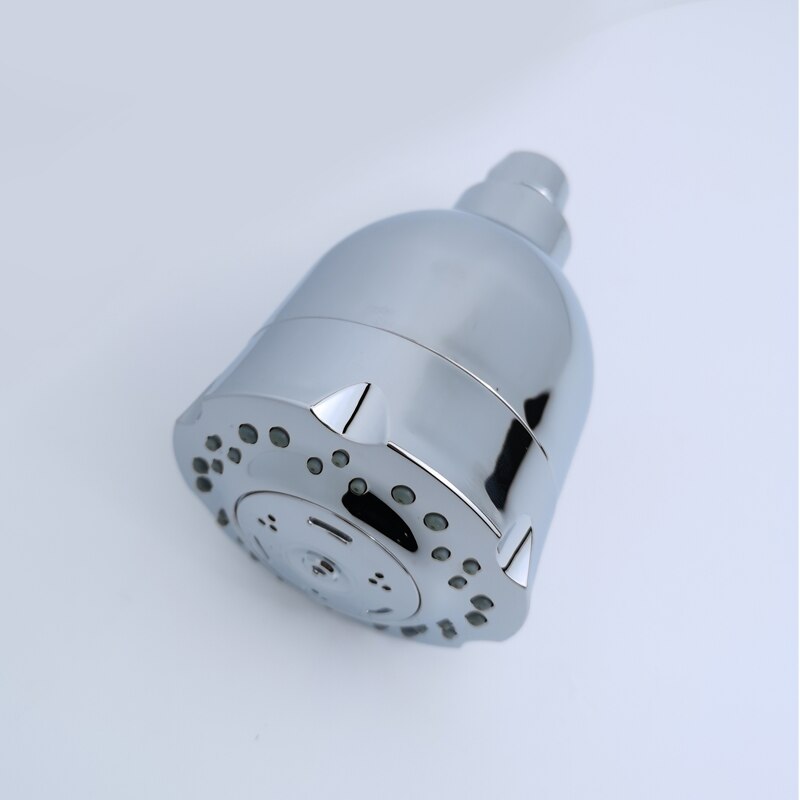 Overhead Top Shower Set ABS 3 Function 4 Inch Shower Solid Brass Cold Valve Shine Chrome Rainfall 1 Way Round Mixer Faucet