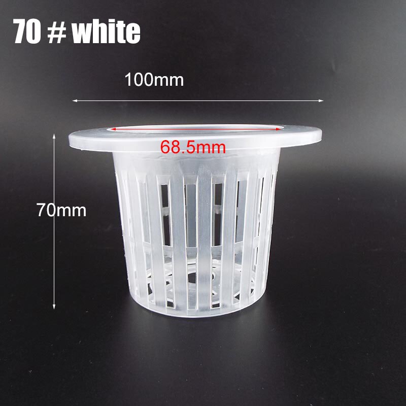 Macetas de malla hidropónica para vivero soporte de cesta de plástico para cultivo de plantas, taza para vivero, plantación de verduras, sin depósito, 50 Uds.: NO.70
