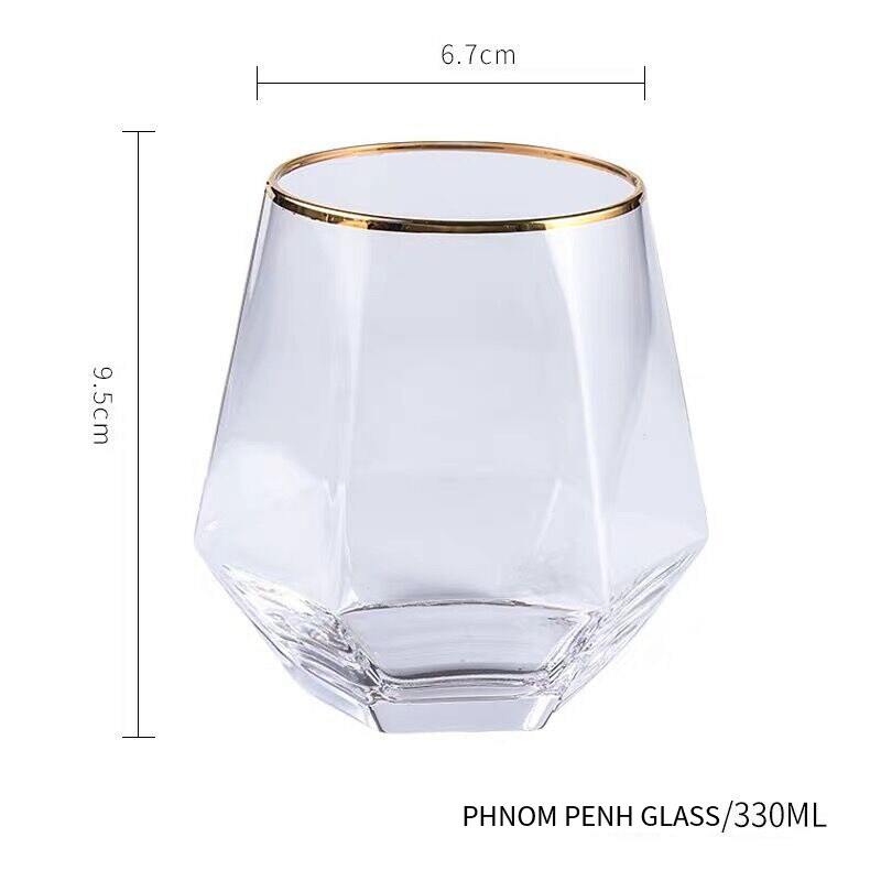 Copa de cristal, copa de vino, copa de cristal, vasos para cóctel, taza, café, boda, bar, artículos para beber, brandy, vino tinto, ocio.: Copa hexagonal