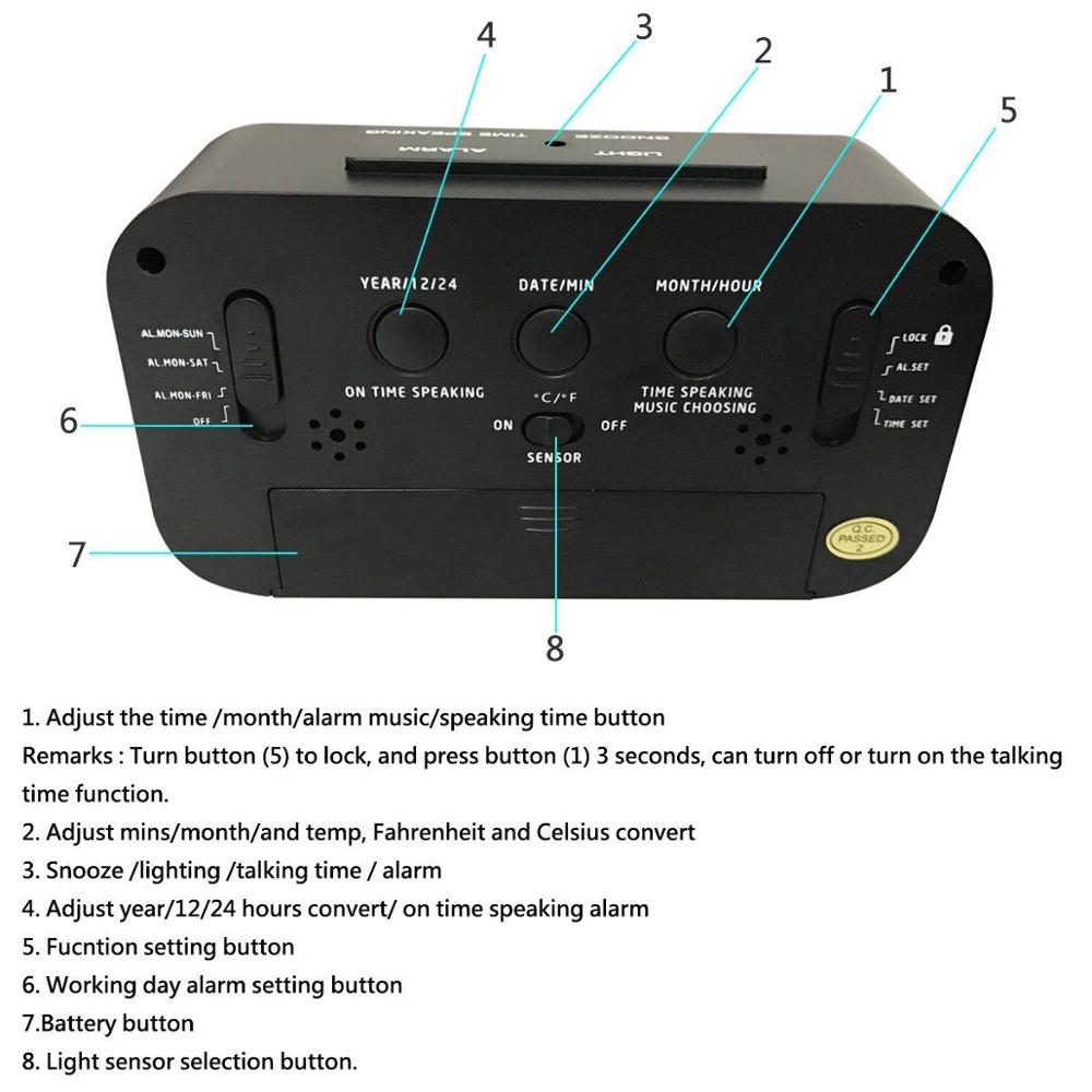 Original LED Digitale LED-wecker-hintergrundbeleuchtung Schlummern Stumm Kalender Weiche Lcd-hintergrundbeleuchtung Mit Thermometer Tabelle Elektronische Uhren