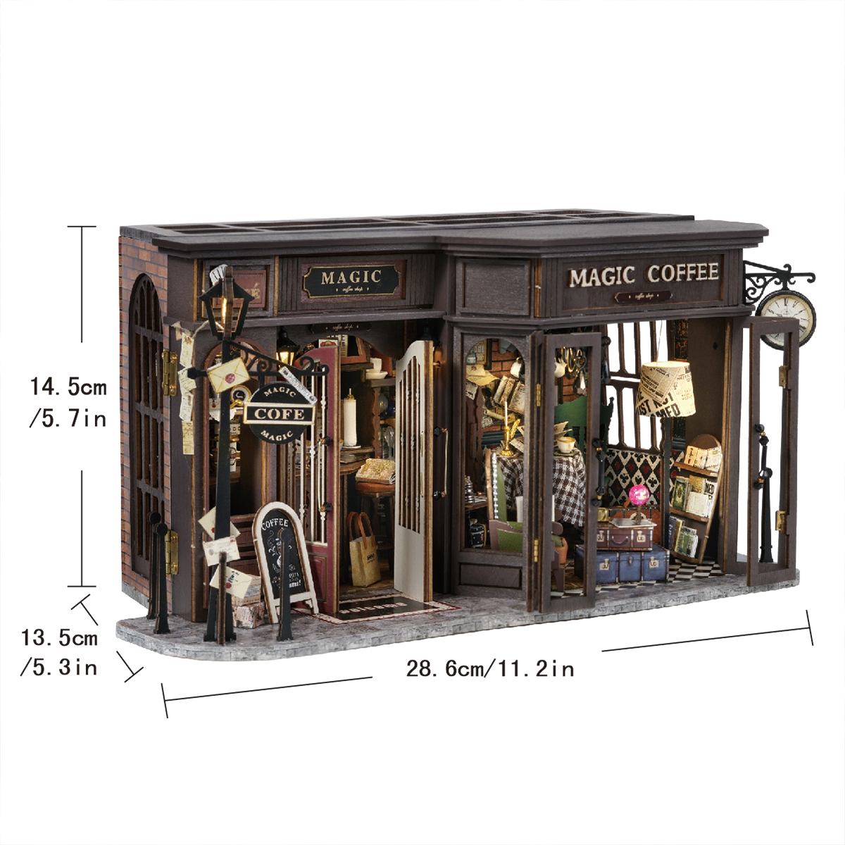 Casa de muñecas mágica, Kit de modelo de construcción de ensamblaje DIY en miniatura de madera, producción de juguetes de habitación pequeña, decoraciones con muebles: Verde