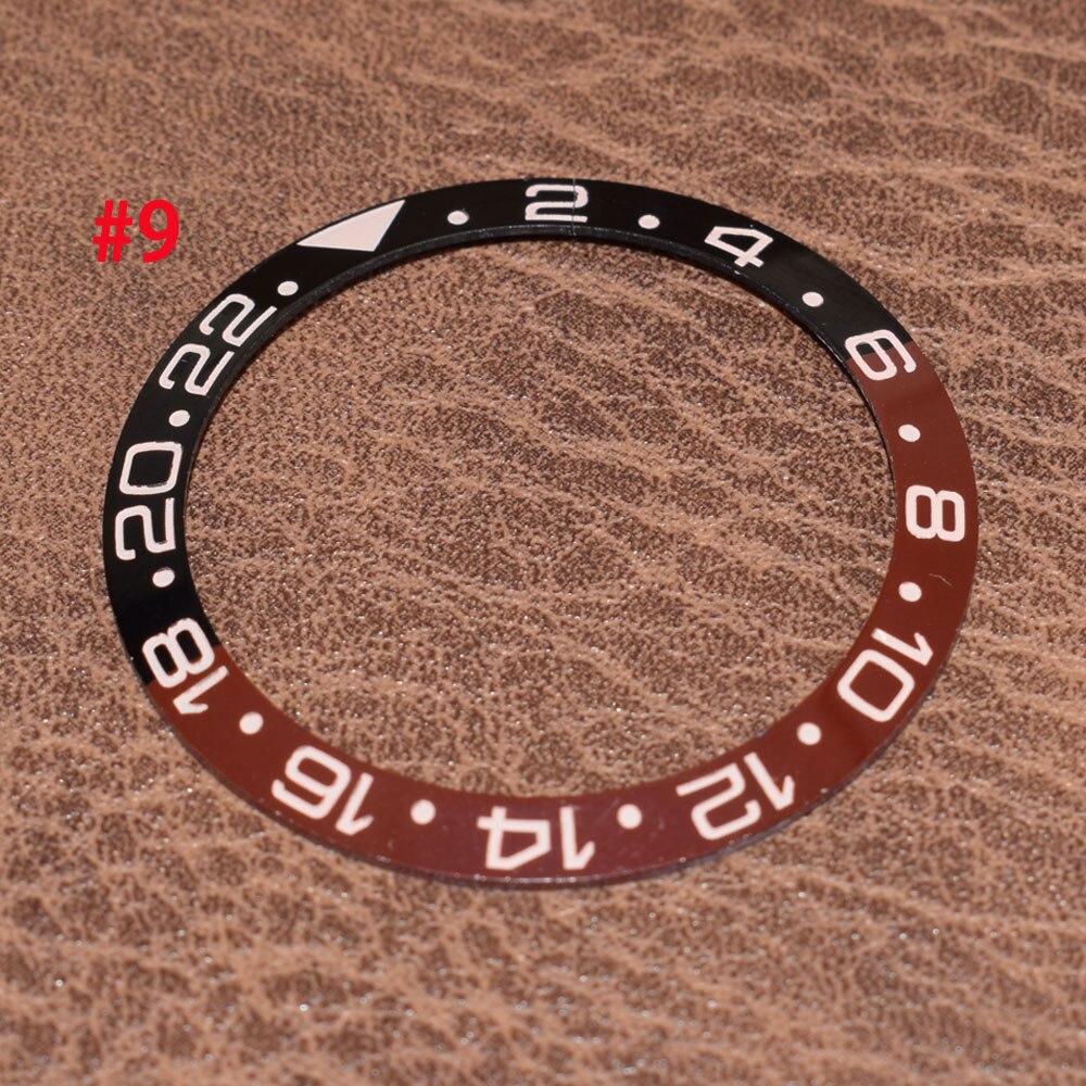 9 model 38mm groen/zwart/blauwzwarte keramische lunette-inzet voor 40mm gmt automatisch uurwerkhorloge: 9