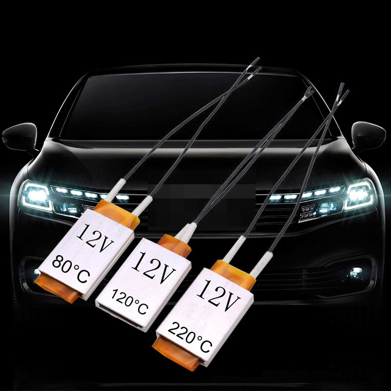 Placa de calefacción eléctrica de cerámica de 10 Uds elemento de calefacción de coche 12V concha de cerámica hoja calentador de temperatura constante 80/120/220 ℃