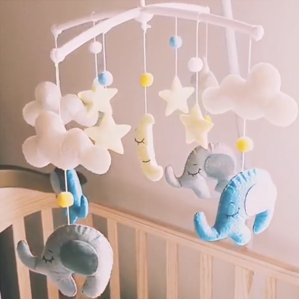 Baby Rattle Cartoon Pregnant Woman Handmade Toy Baby Crib Holder Rattles Bracket Clockwork Music DIY Bed Bell Material Package