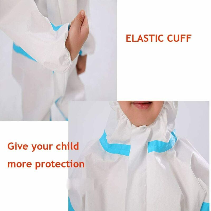 Child Protective Clothing Kids Disposable Hazmat Suit Safety Coverall Dust Suit One-pieces Romper for Kids Baby boy Girl