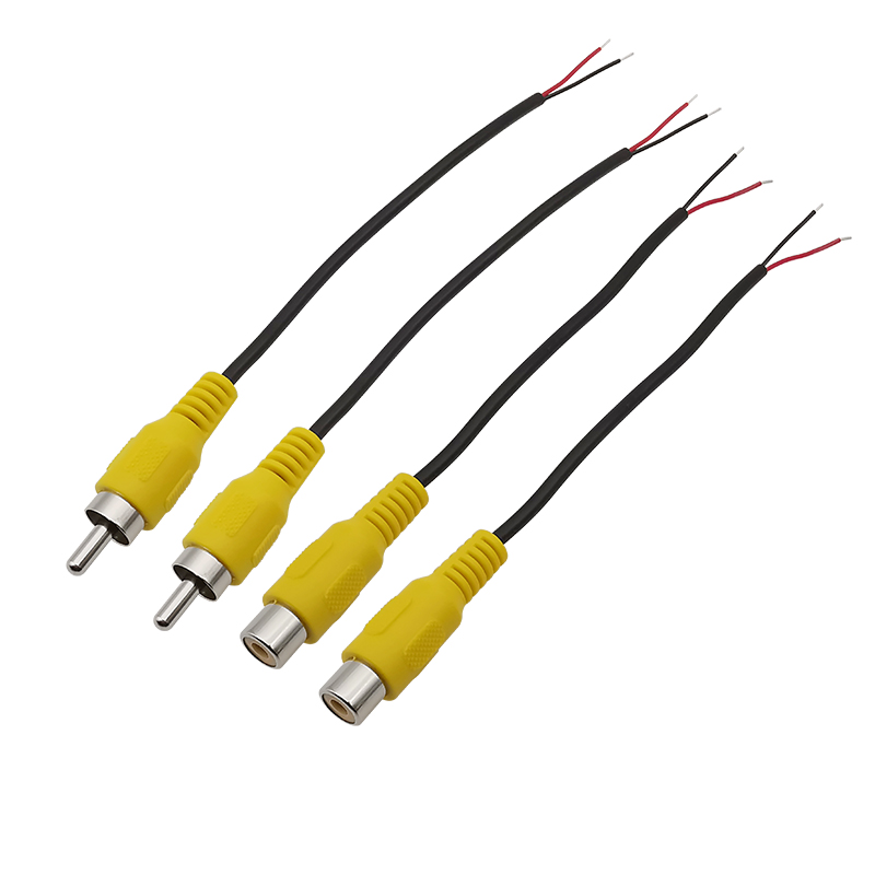 RCA Male Plugs / Female Socket Adapter Audio Video AV RCA Plug Jack Extension Wire Cable Connector For Video Camera DIY 15CM: Brown