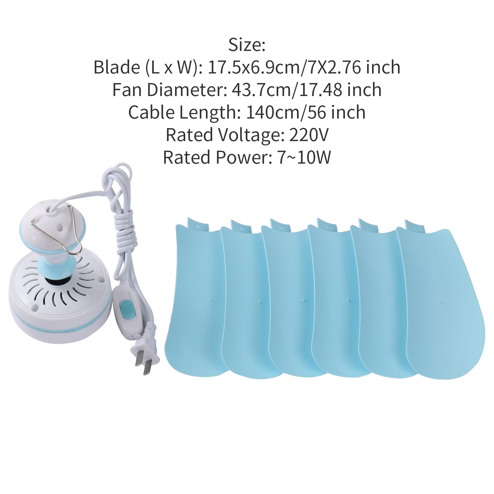 220V mini wentylator sufitowy przenośny energooszczędny wentylator sufitowy 6 liści miękka łopatka wentylatora cichy mini wentylator wiszący robić sypialni sypialni: 6-Blade