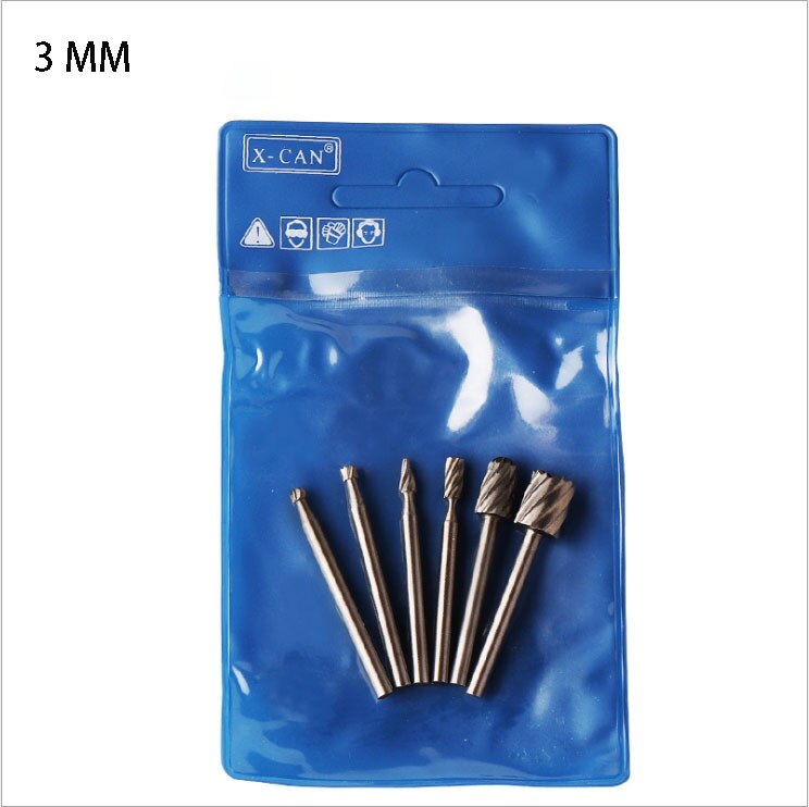 6 Pcs Rotary Rasp High Speed Steel Woodworking Tool Rasp Rotary Files Set 3mm/6mm Shank Diameter For Grinding Carving Head Tool: 6 PCS 3MM