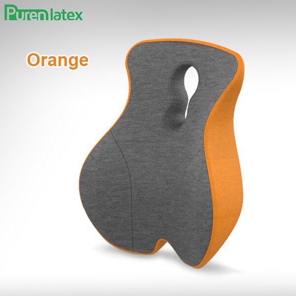 Purenlatex Chair Cushion Set Memory Foam Seat Cushion Lumbar Support Orthopedic Pillow Protect Coccyx Relieve Back Pain Car Seat: Orange Back Cu