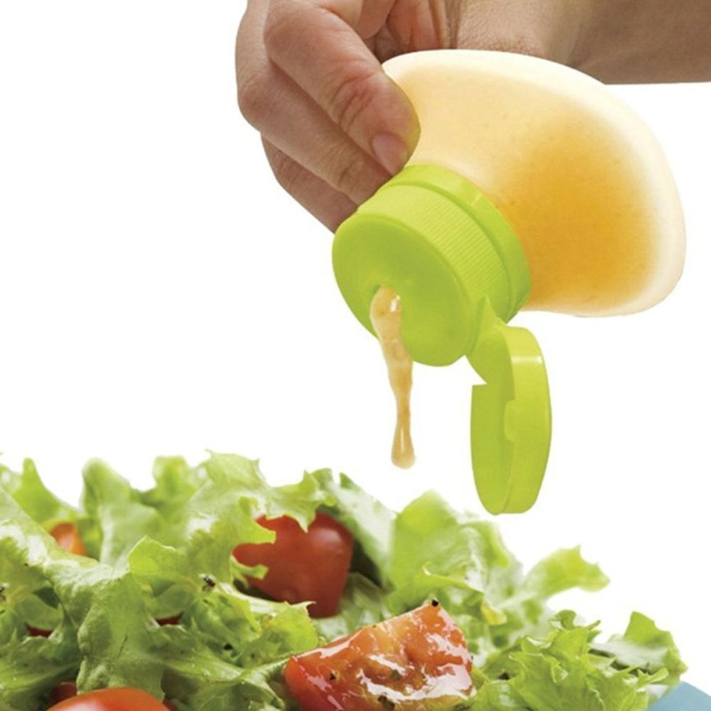 Plastic Salad Dressing Squeeze Bottle Condiment Dispenser Ketchup Mustard Salad Dressing Mini Food Storage Container Jars