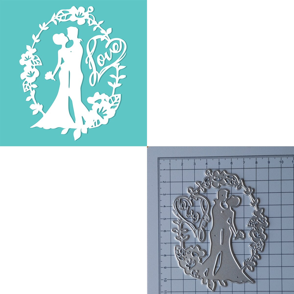 Wedding Anniversary Love Frame Metal Cutting Dies Diy Emboss Stencil Scrapbooking Dies For Card Making: 916