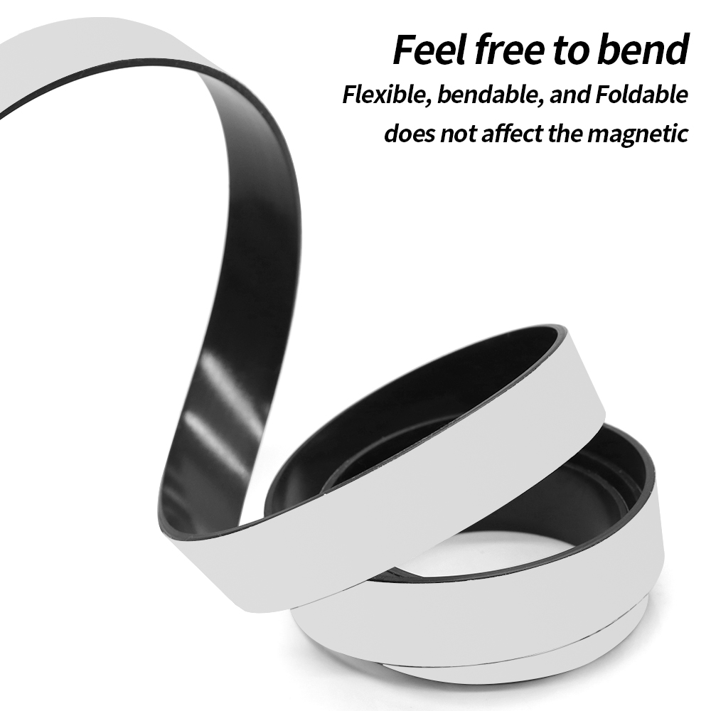 1 Meter selbstklebendes Magnetband, Gummi-Magnetband, starke flexibel Magnete, Streifen für Kühlschrank, Fotoposter, 39,37 Zoll