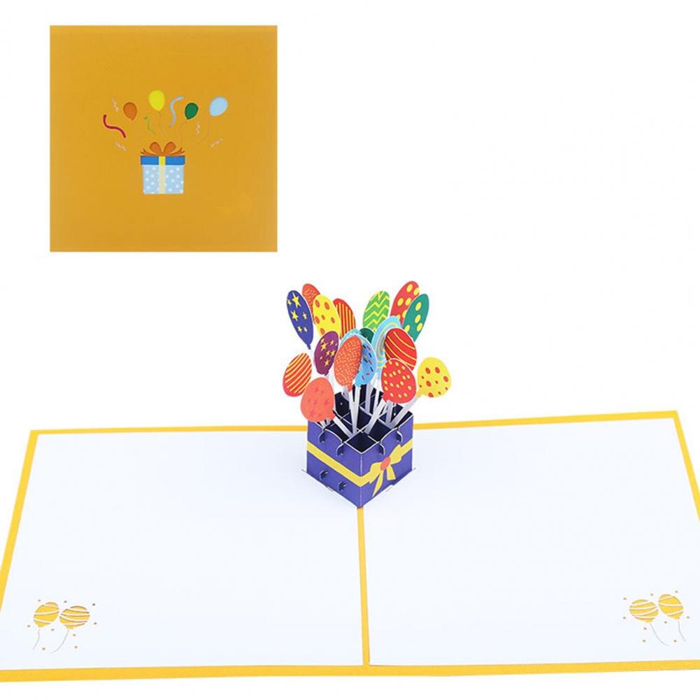 3D Greeting Invitation Card Handmade Paper Carved Birthday Cake Celebrate Supply Invitations Letter Greeting Cards