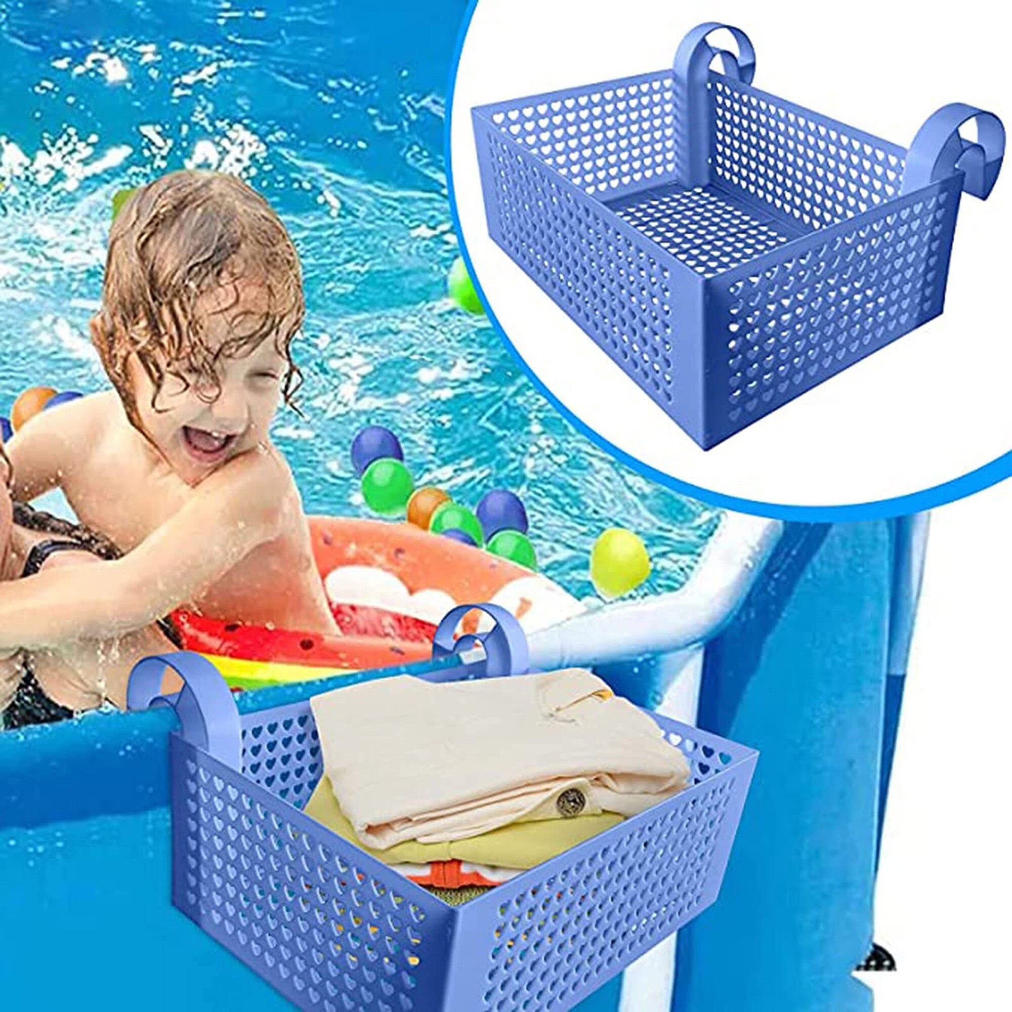 Pool Storage Basket Newest Hanging Portable Frame Large Capacity Removable Mesh Organizer
