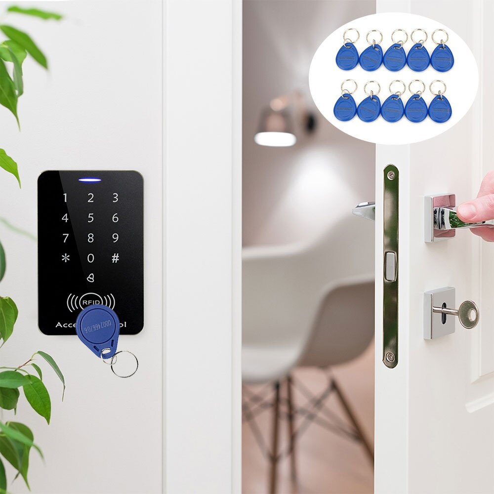 125KHz RFID Access Control System Security ID Card Password Door Lock 10 Keyfobs