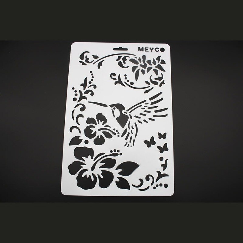 Pochoirs de peinture pour enfants, jolis motifs, papillons, fleurs, animaux, modèle de dessin, pour bricolage, Scrapbook, Journal, carnet de notes, décor: No.8