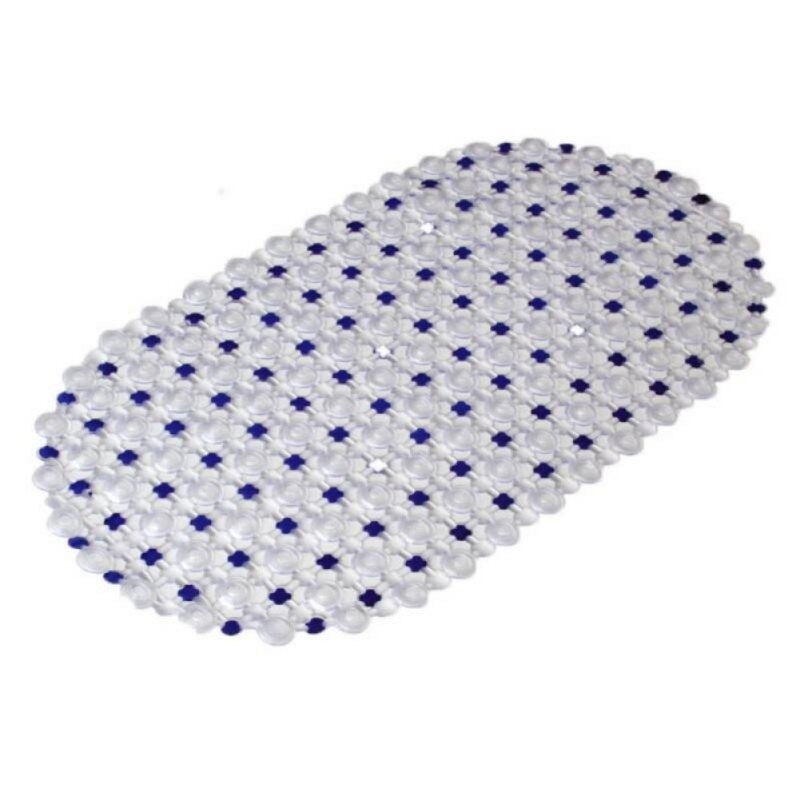 Tub Bath Shower 68x38cm Tub Clear Bubble Mat Safety Anti-slip PVC Floor Mat Rug