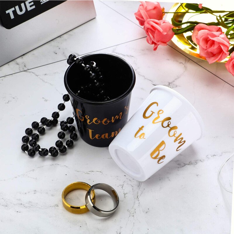2-6pcs Team Bride To Be Wedding Decoration DIY Plastic Shot Glasses Necklace Bachelorette Party Decor Mariage Bridesmaid