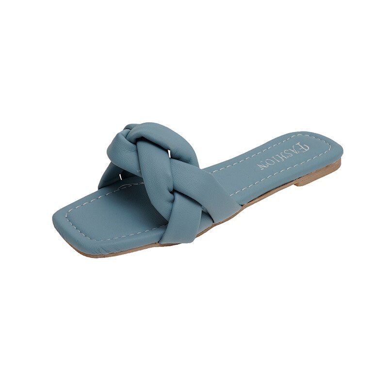 Damesschoenen zomer buiten sandalen dames touw breien twist slippers platte strandschoenen meisjes winkelstraat slippers