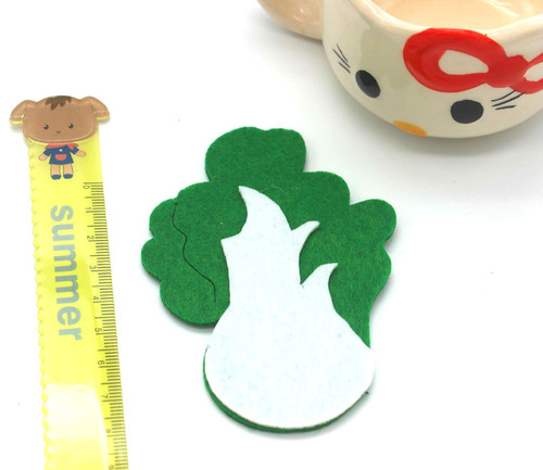 3pcs Furit Mixed Felt Craft Non Woven Patch Applique DIY Felt Pad Kindergarten Decoration Wall Sticker: Light Green