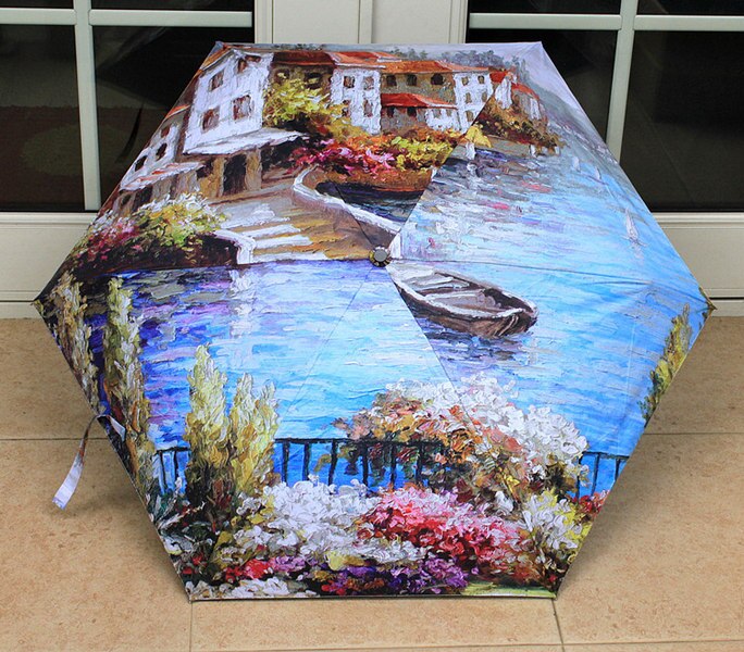 Mini Flowers Umbrella - 5 Folding - Anti UV Protection - Portable Parasol for Women: Ship