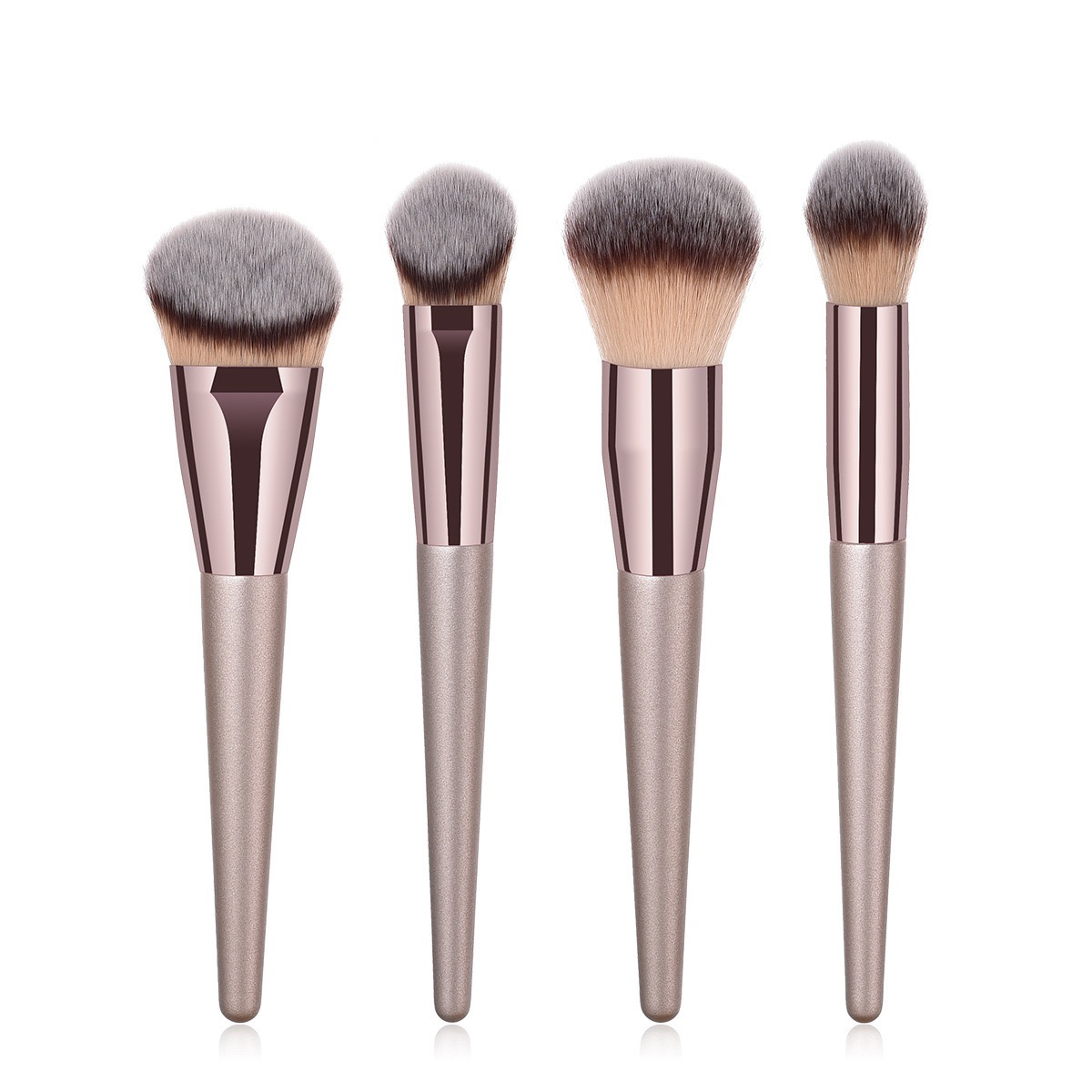 Ensemble de pinceaux de maquillage Champagne pour femmes fond de teint cosmétique poudre Blush fard à paupières Kabuki mélange pinceau de maquillage outils de beauté: GRIS
