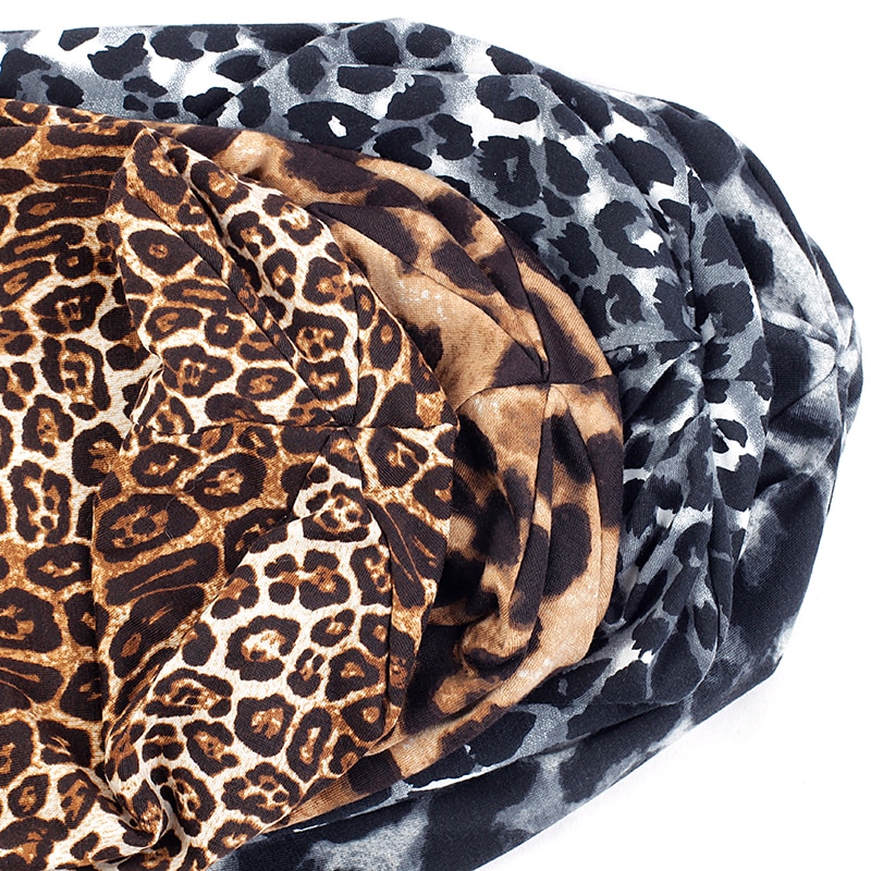 Geebro vinterhatte til kvinder mænd leopard blød bomuld polyester slouch huer hatte unisex hip hop hatte og kasketter
